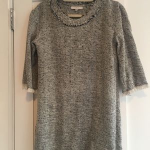 Black Iro bouclé long sleeve mini dress